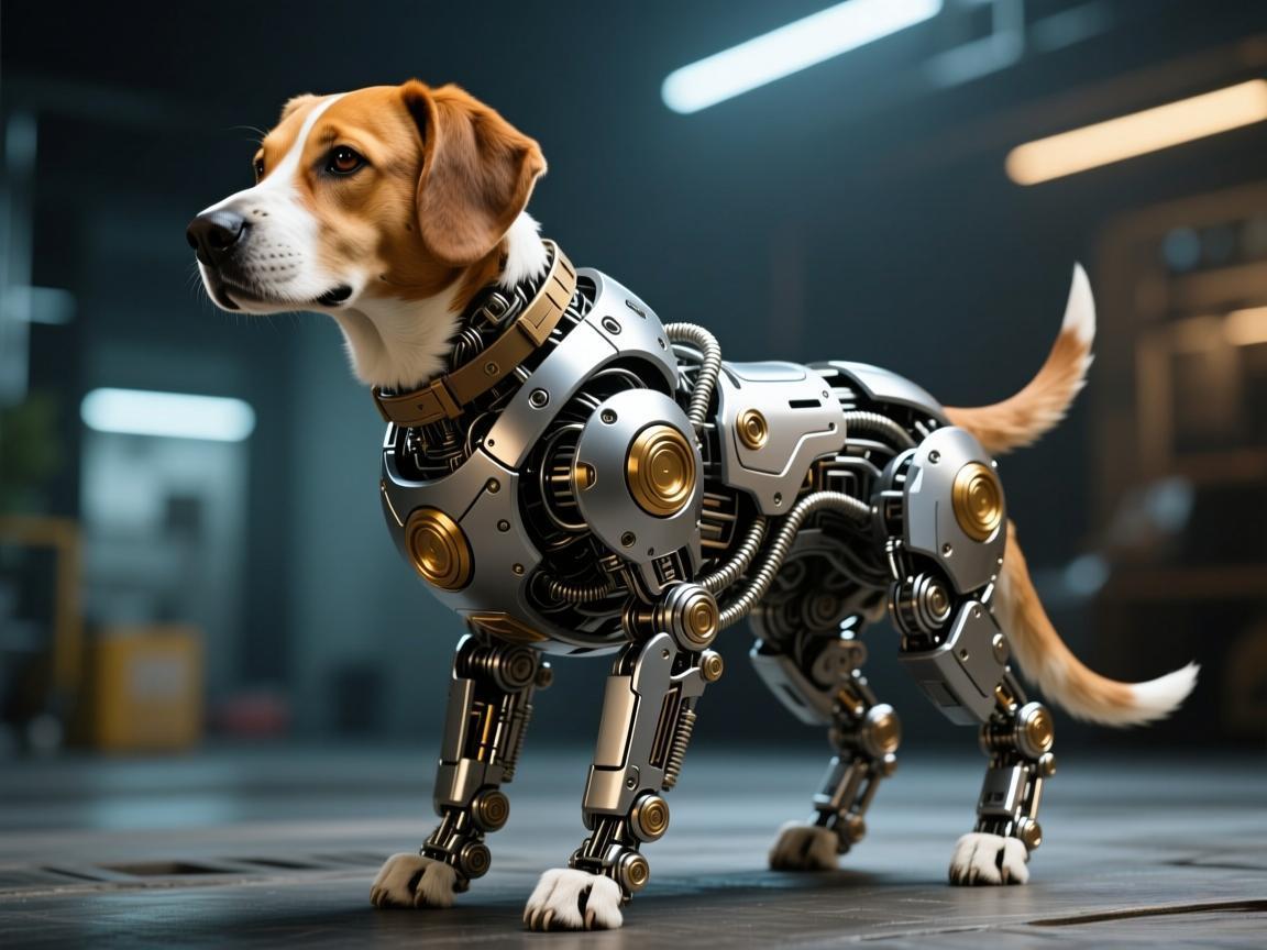 老哥为狗打造机械犬守护