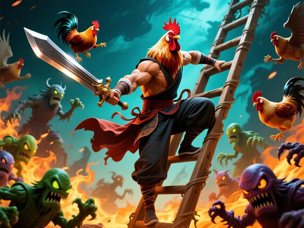 鸡哥下界刷怪全靠梯子剑