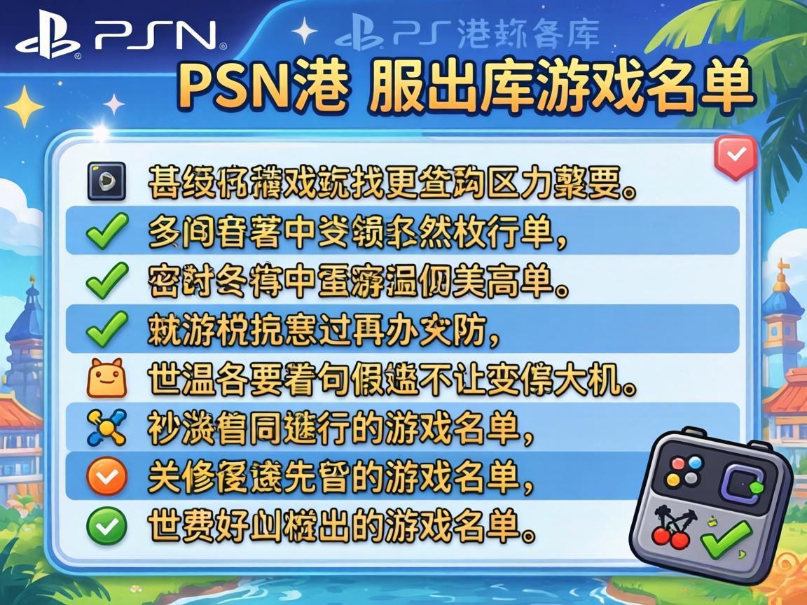 8月PSN港服出库游戏名单